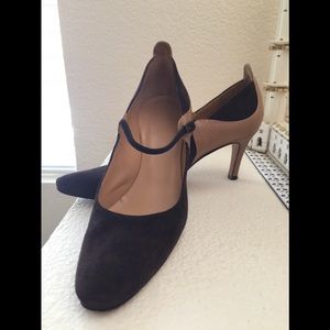 Stunning MaxMara brown suede and leather heels